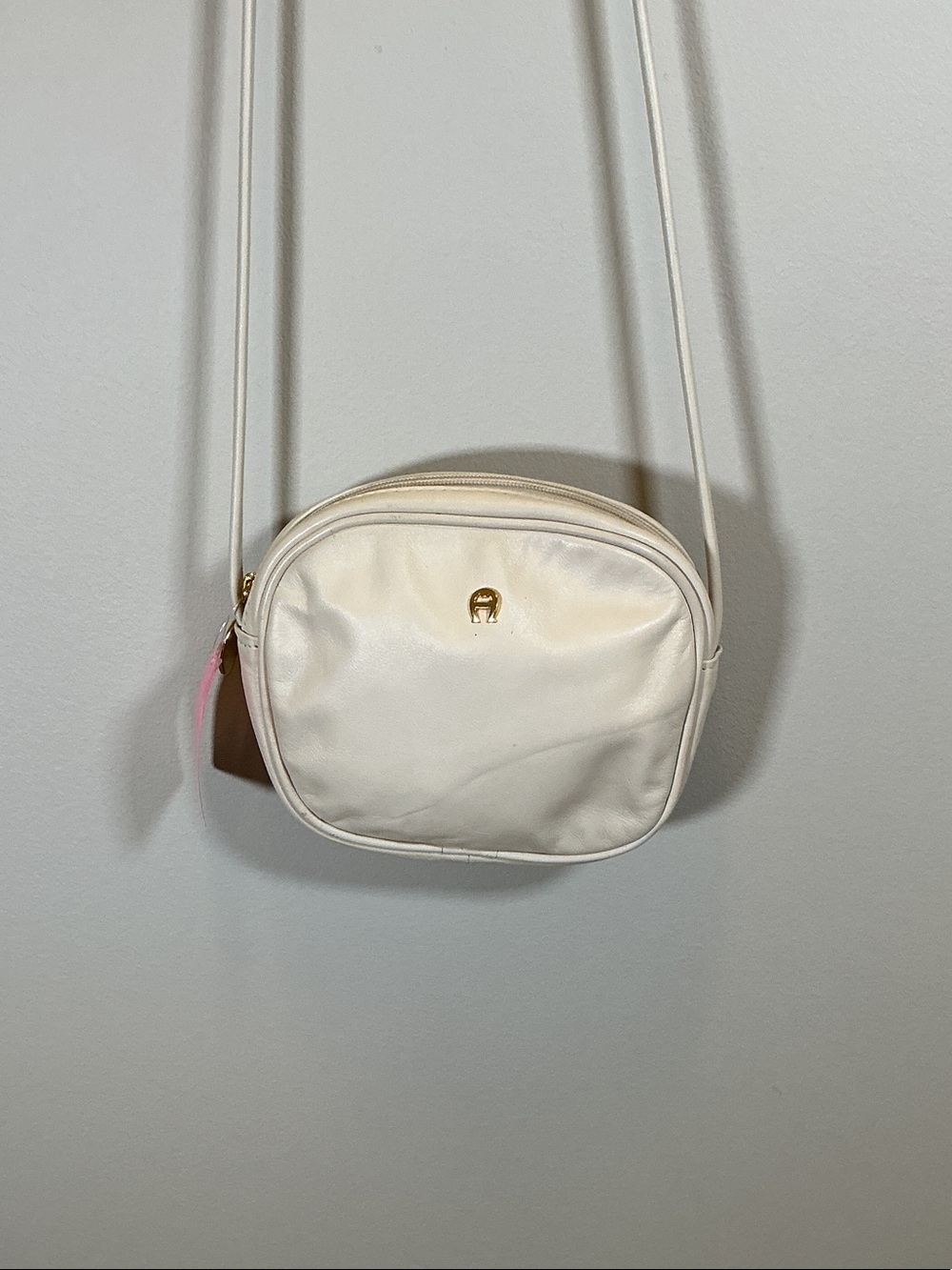 Etienne Aigner White Leather Mini Crossbody Purse Vintage